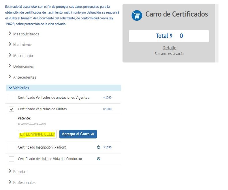 certificado de multas impagas
