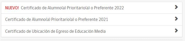 Certificado de alumno (a) prioritario (a)