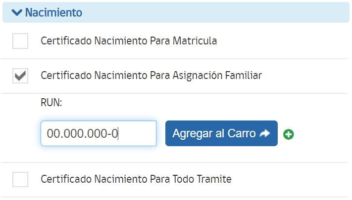 sacar certificado de nacimiento para asignacion familiar